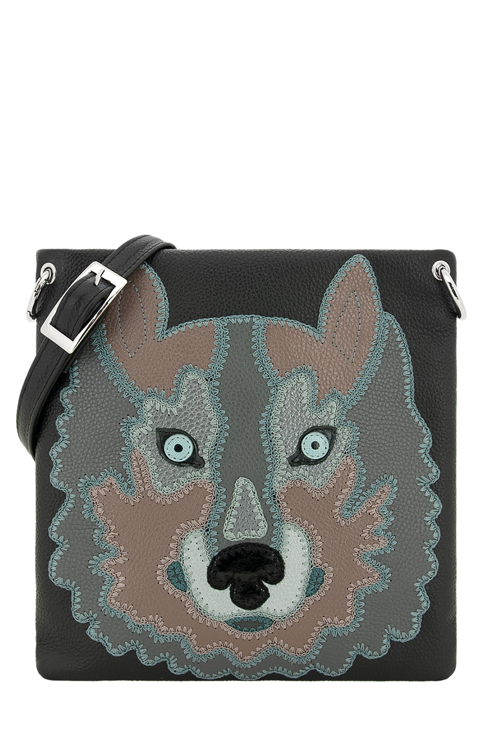 ДС-144-142 сумка с аппликацией PROTEGE ( Черный Флотер Волк)