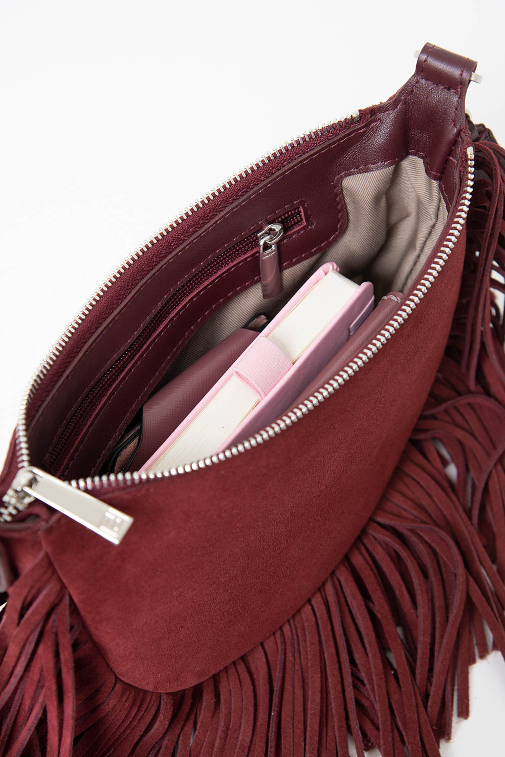 Ц-692.71 сумка женская PROTEGE ( Бордовый Замша Гладкая)