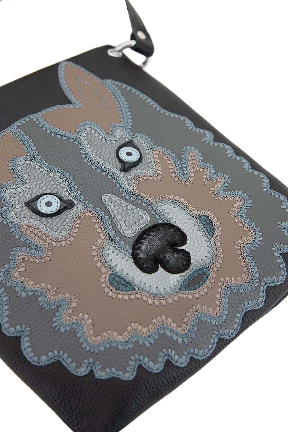 ДС-144-142 сумка с аппликацией PROTEGE ( Черный Флотер Волк)